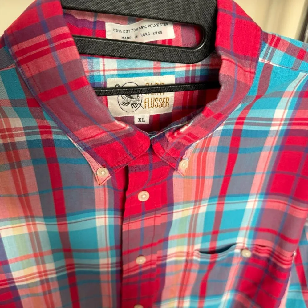 Alan Flusser Plaid Dress Shirt‎ Vintage - Old Label!